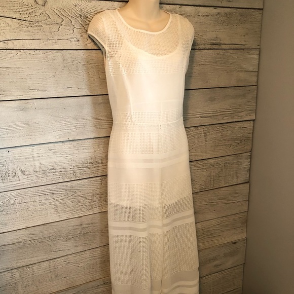 ASOS Jumpsuit White Partially Lined Capped Sleeve Cropped Back Zip Size 6 - Picture 2 of 7